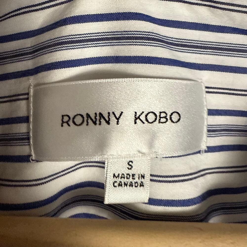 Ronny Kobo Maja Blue White Striped Button Up Top Shorts Set Coastal S - Picture 15 of 15